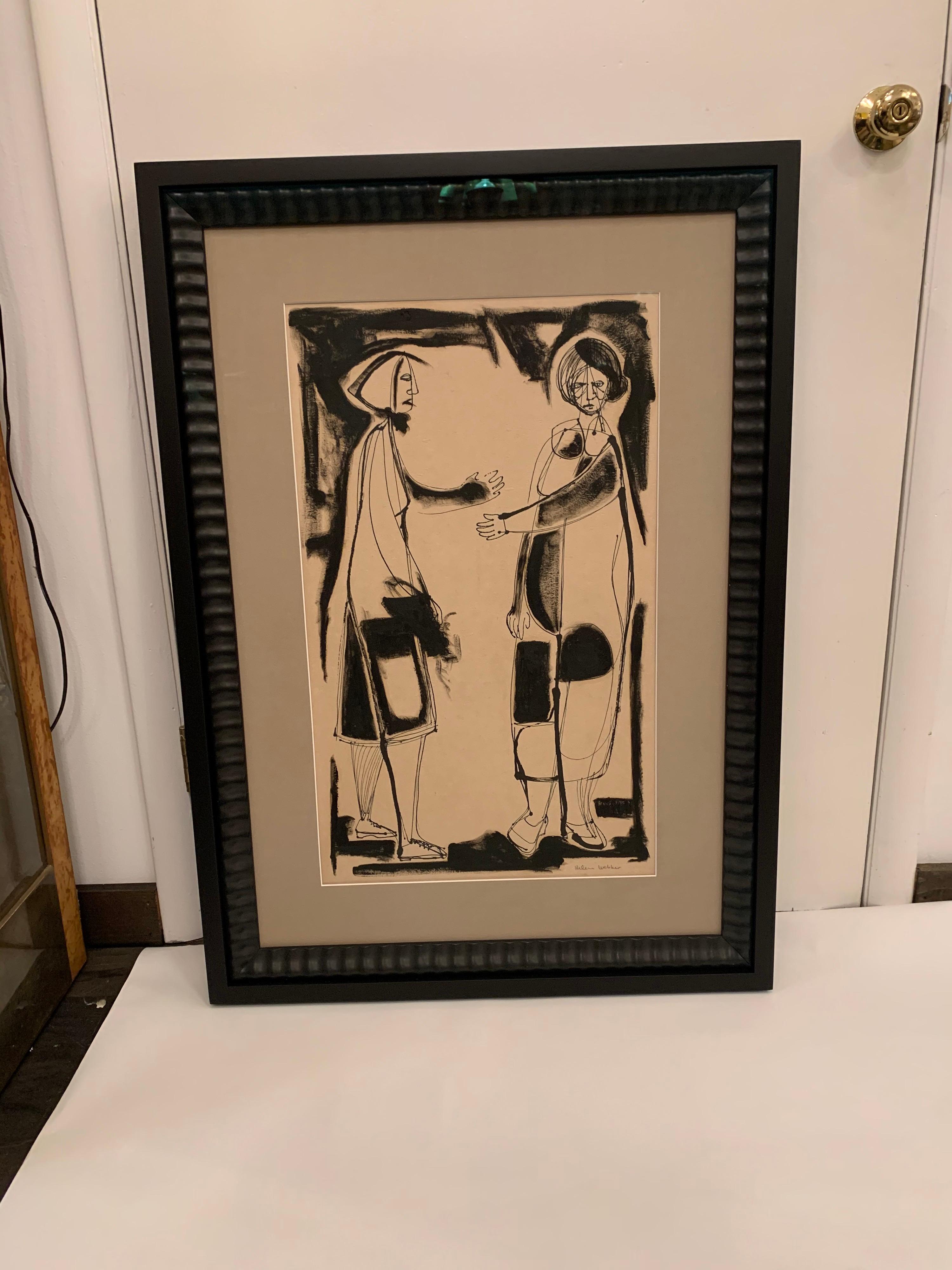 Glass Helen Webber Original Painting in Gallery Frame For Sale