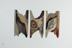 Helen Webber "Passages" Trittico astratto di fibre artistiche, 1983, n. 4/100