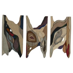 Helen Webber "Passages" Trittico astratto di fibre artistiche, 1983, n. 4/100