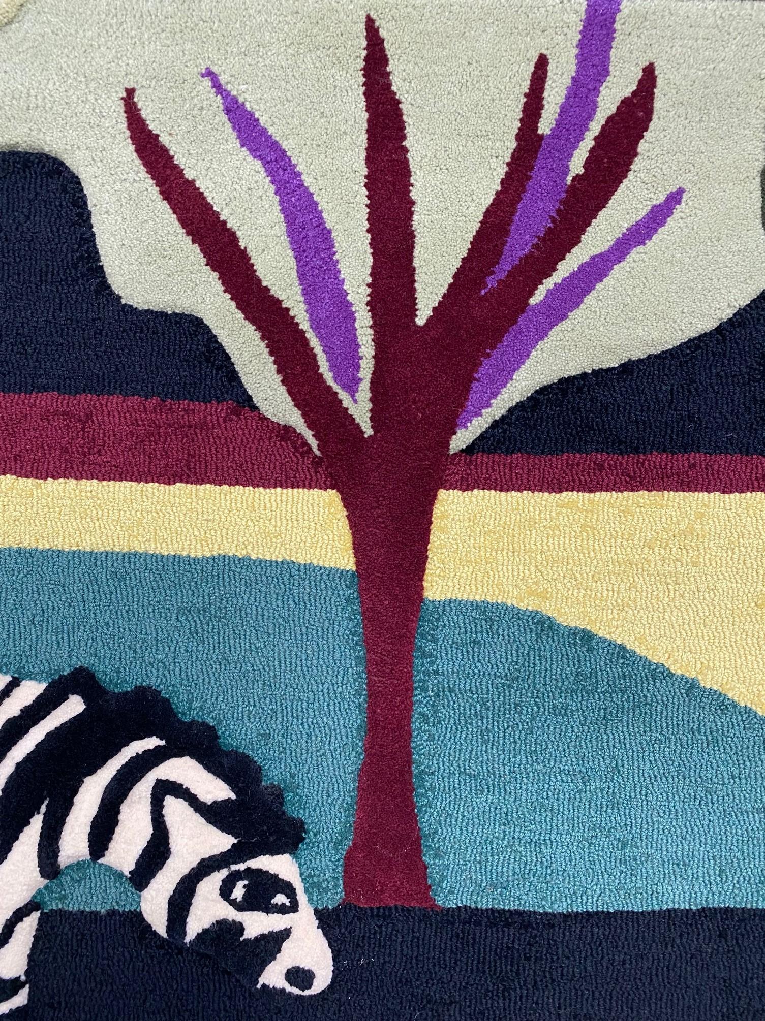 Helen Webber Signed Monumental Large Custom Framed Jungle Scene Woven Tapestry For Sale 2