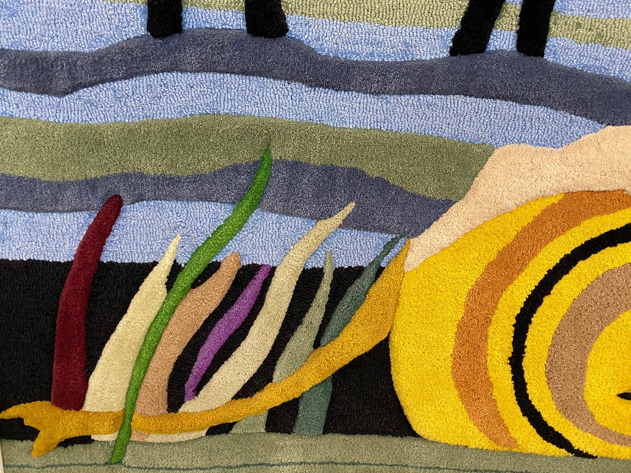 Helen Webber Signed Monumental Large Custom Framed Jungle Scene Woven Tapestry For Sale 4