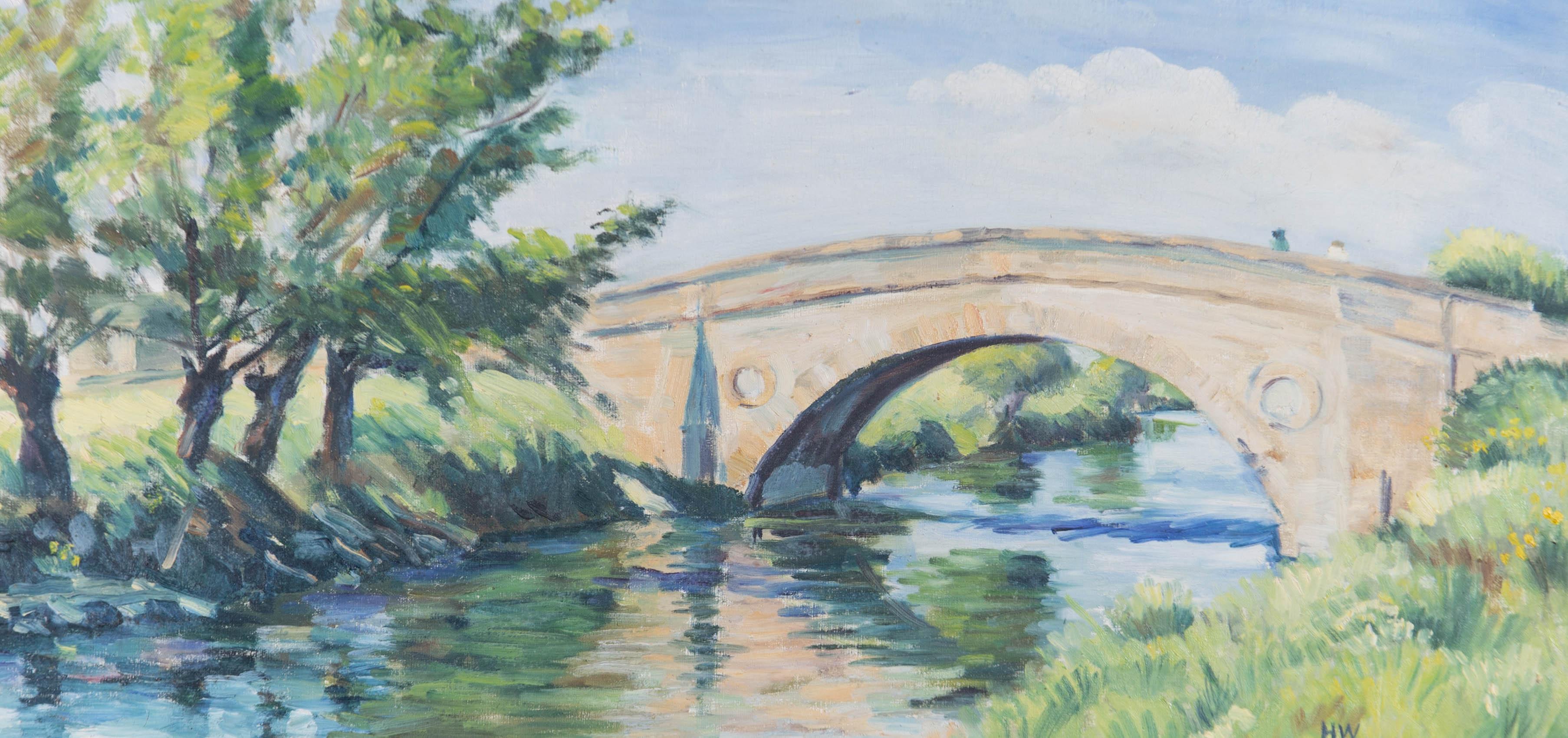 Helen Weir - 1966 Öl, Tadpole Bridge, Cotswolds im Angebot 2