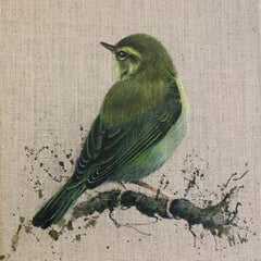 Wood Warbler - Realistic Painting by Helen Welsh