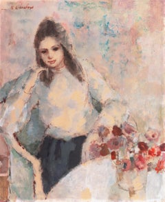 'Young Woman Seated', Art Students League, New York, Otis Art Inst., Los Angeles