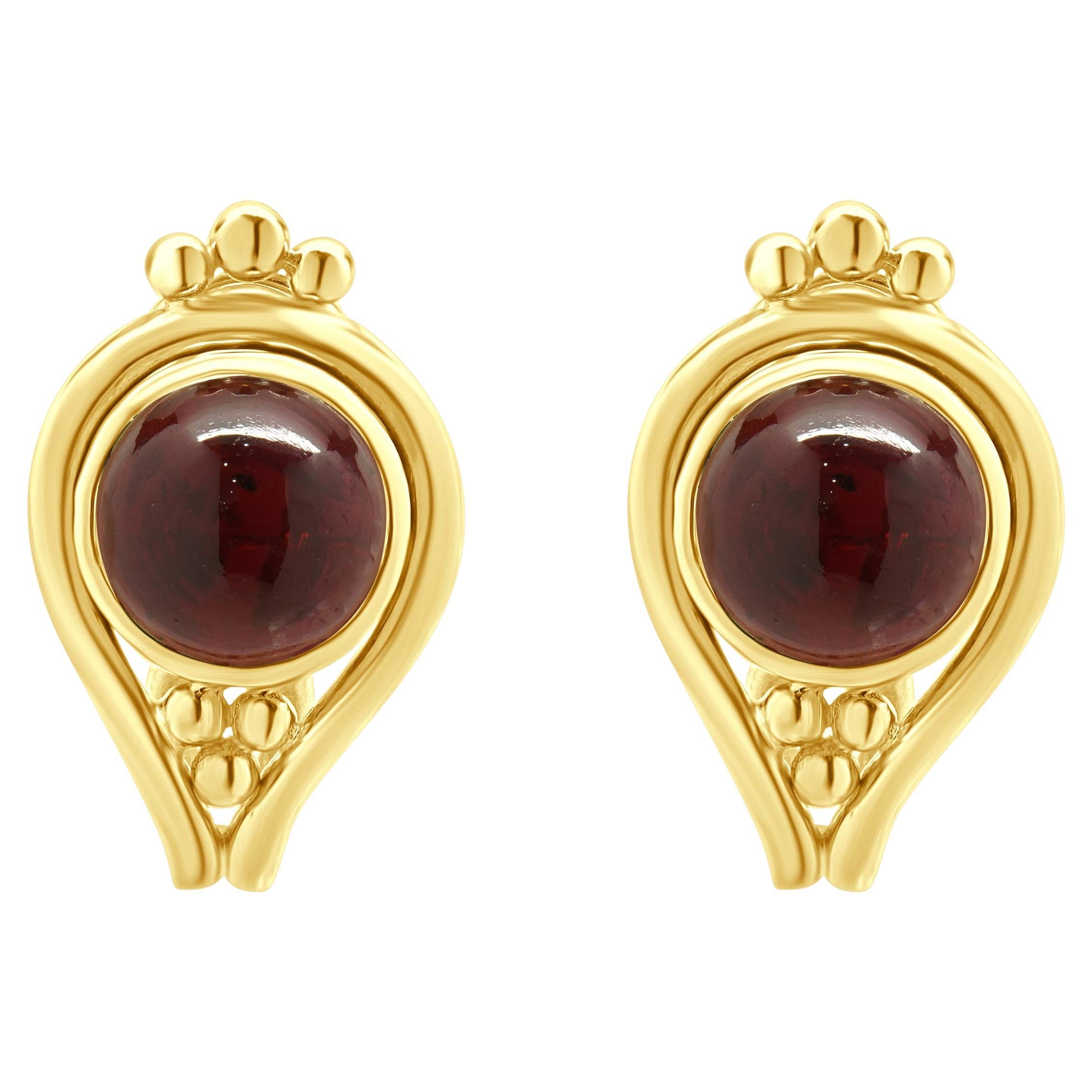 Helen Woodhull Boucles d'oreilles en or jaune 18 carats et citrine sculptée