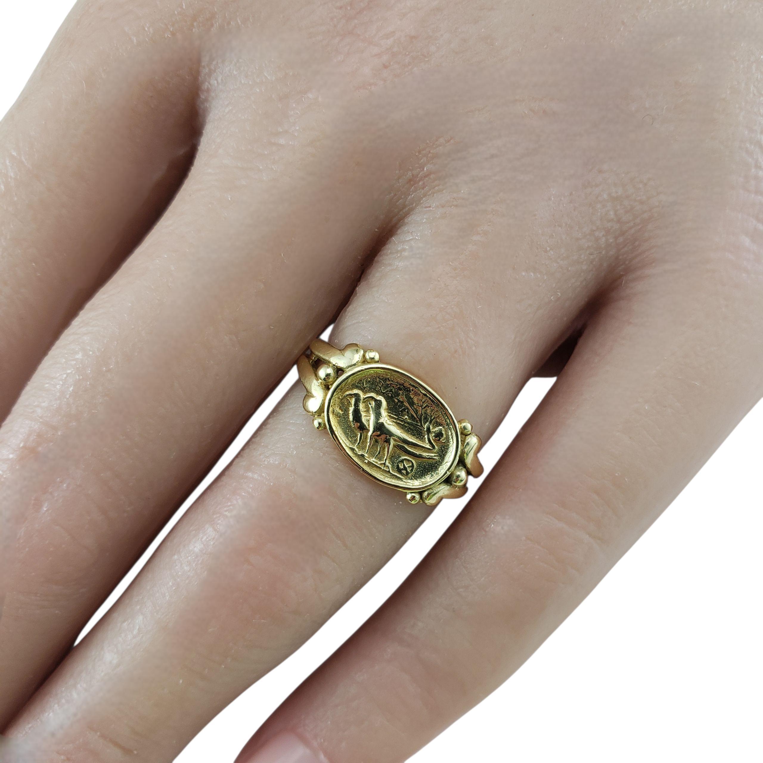 Helen Woodhull 18K Yellow Gold Bird Motif Ring Size 6 #23342 in vendita 2
