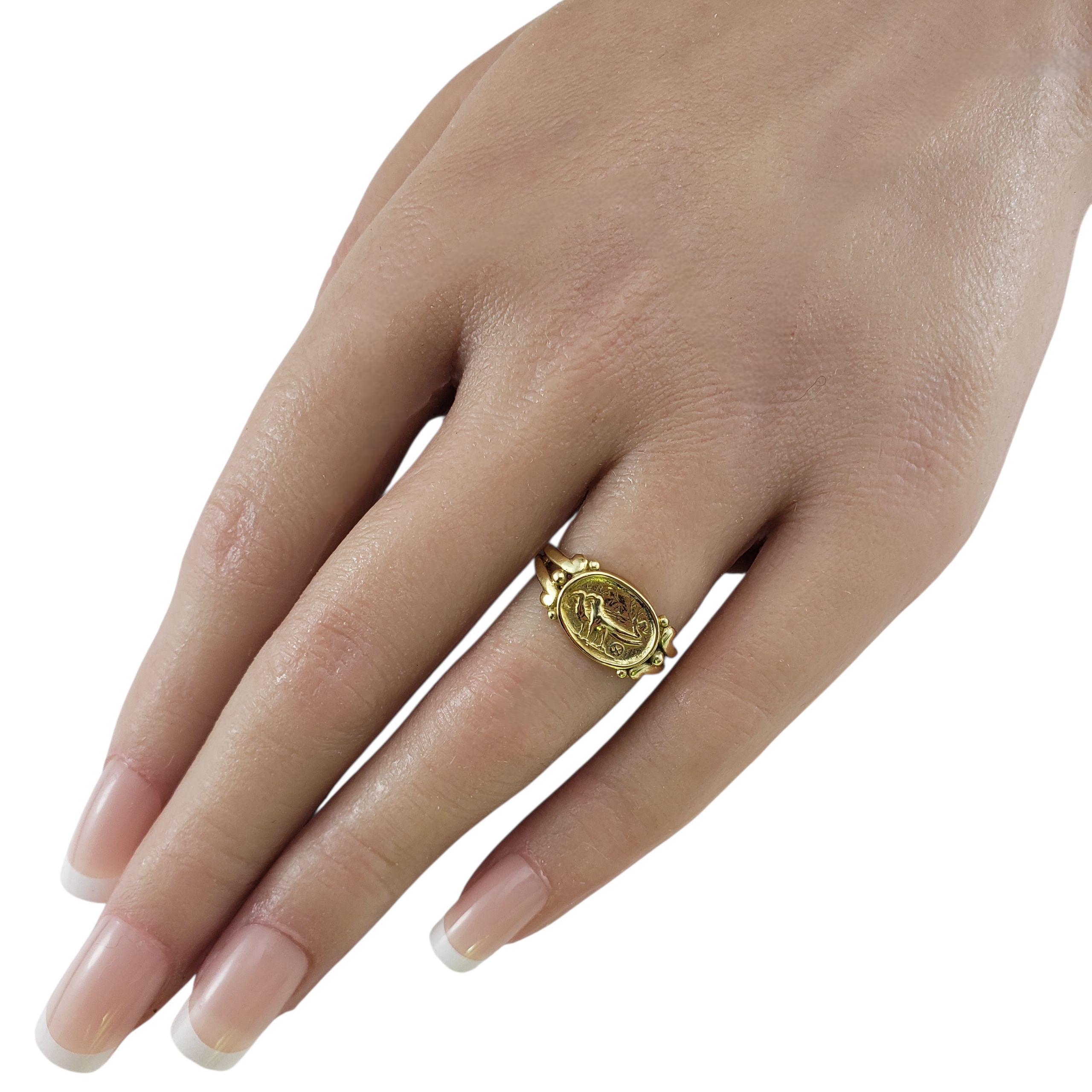 Helen Woodhull 18K Yellow Gold Bird Motif Ring Size 6 #23342 in vendita 3