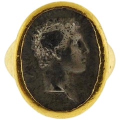 Helen Woodhull Roman Intaglio 22 Karat Ring, 1981