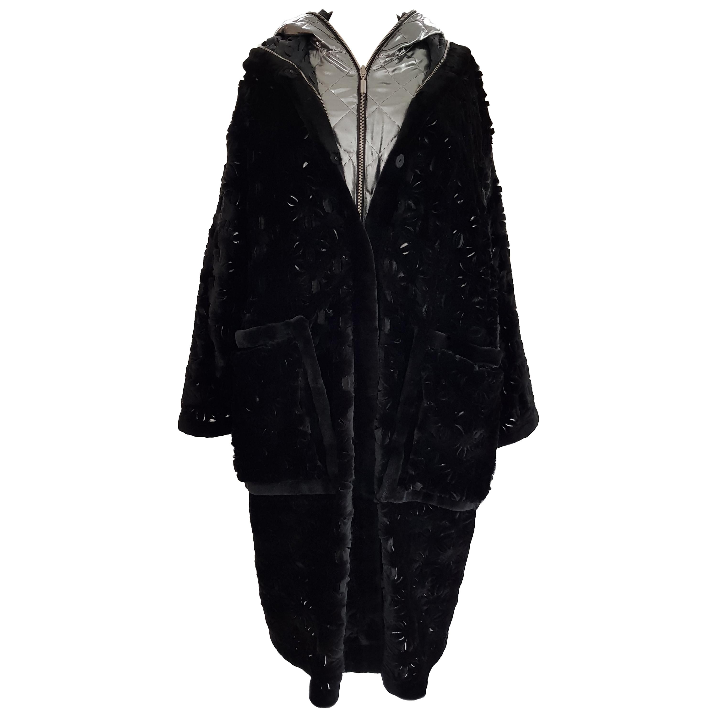 Helen Yarmak Sheared Black Mink Coat  For Sale