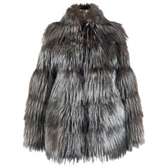 Helen Yarmak Silver Fox Jacket with Hook Closure