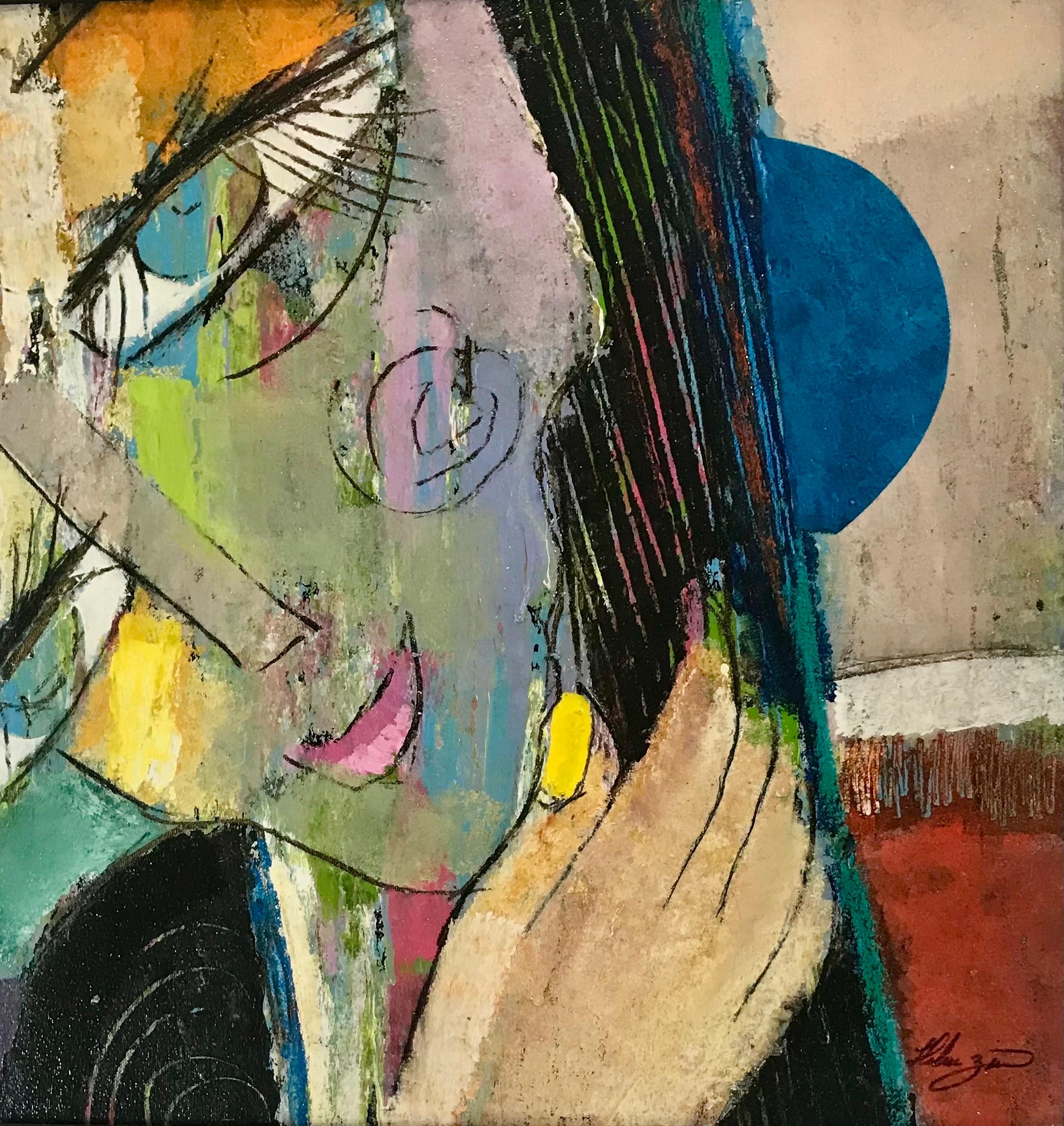 „“ Happy Go Lucky I & II“ – skurrile zeitgenössische Figuren (Zeitgenössisch), Painting, von Helen Zarin