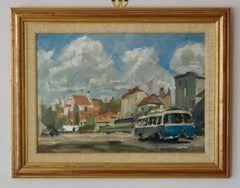 Kazimierz in Poland - Mid - Late 20th Century Impressionist Oil by Krajewska