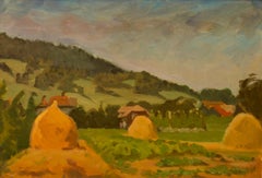 Pogorze Foothills - Mid 20th Century Oil Painting by Helena Krajewska - Poland