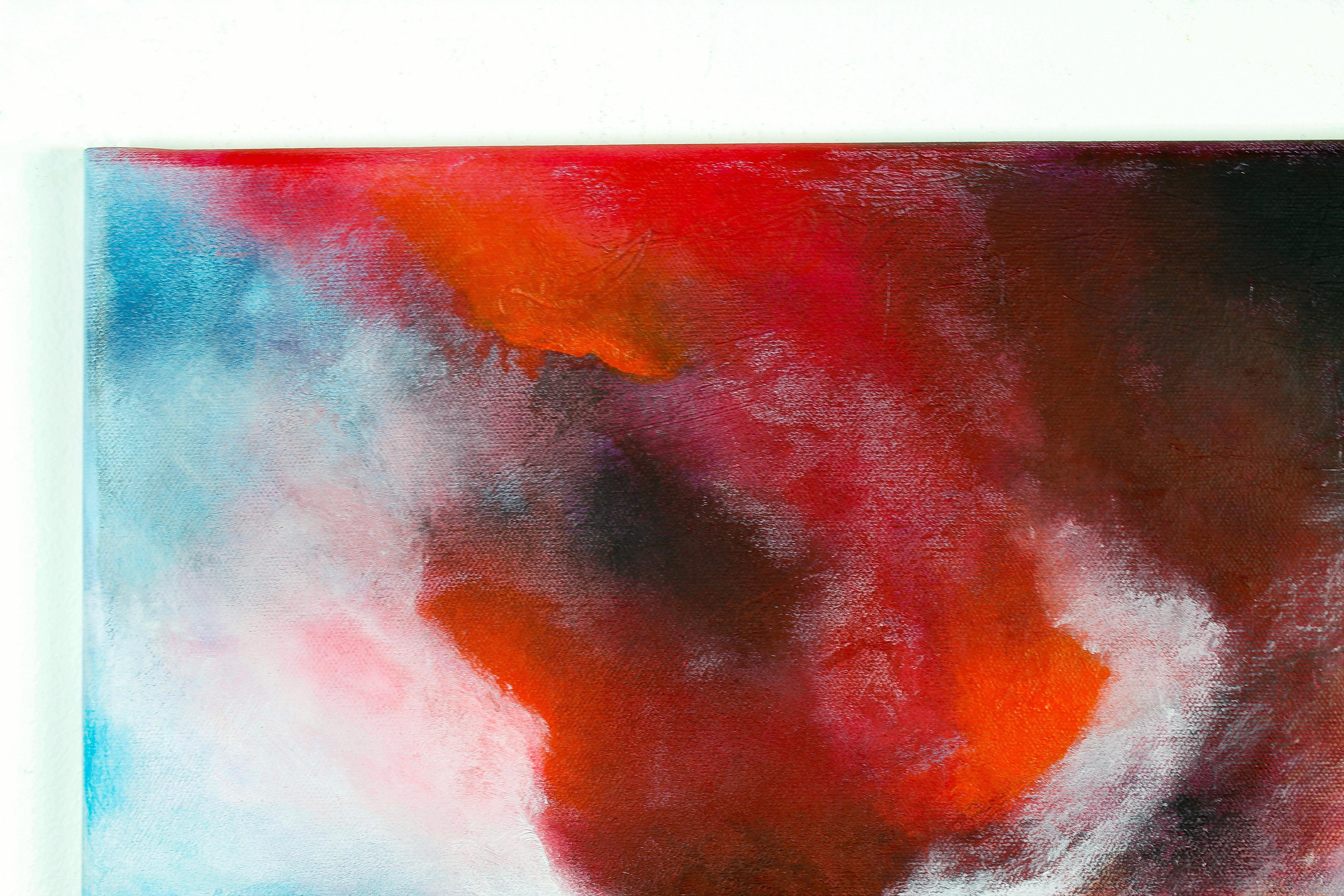 Etna, Pittura, Acrilico su tela - Abstract Painting Marrone di Helena Monniello