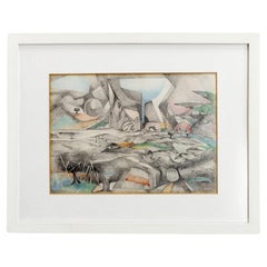 Helena Ribeiro dibujo sobre papel 1987 - Fechado y firmado abajo a la derecha