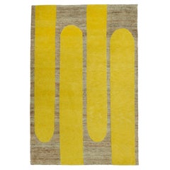 Helena Rohner Rectangular Wool and Jute "Lemon Popsycle" Indian Carpet