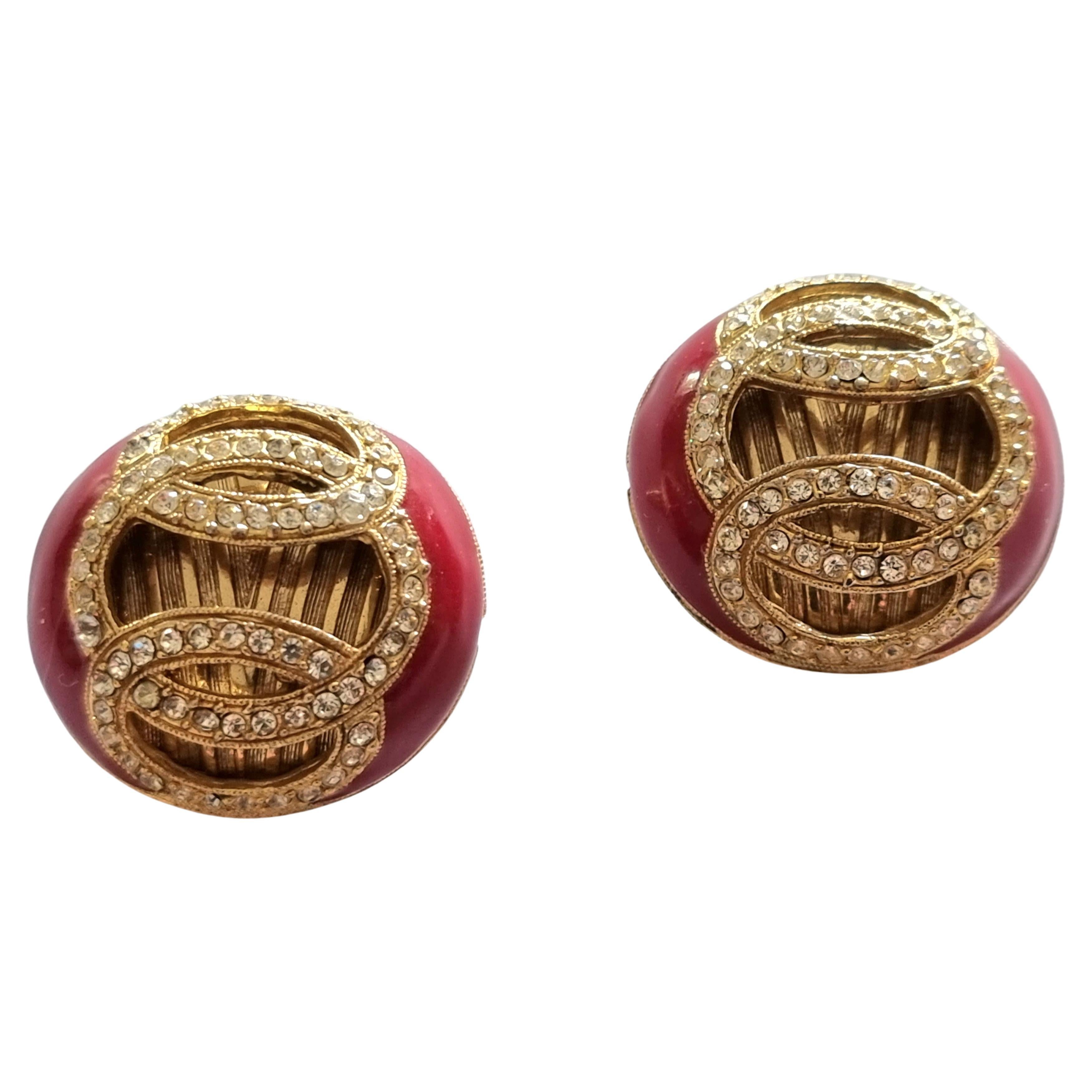 Helena RUBINSTEIN Paris, Clip-on Earrings, vintage 80s