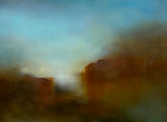 Blue and Brown Abstract Landscape Painting RED SHORES 