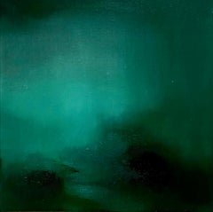 Green Abstract Landscape Painting GREEN LIGHT 