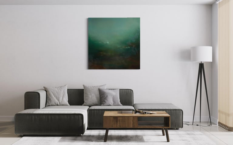 Green / Emerald Abstract Landscape Painting EMERALD VALLEY