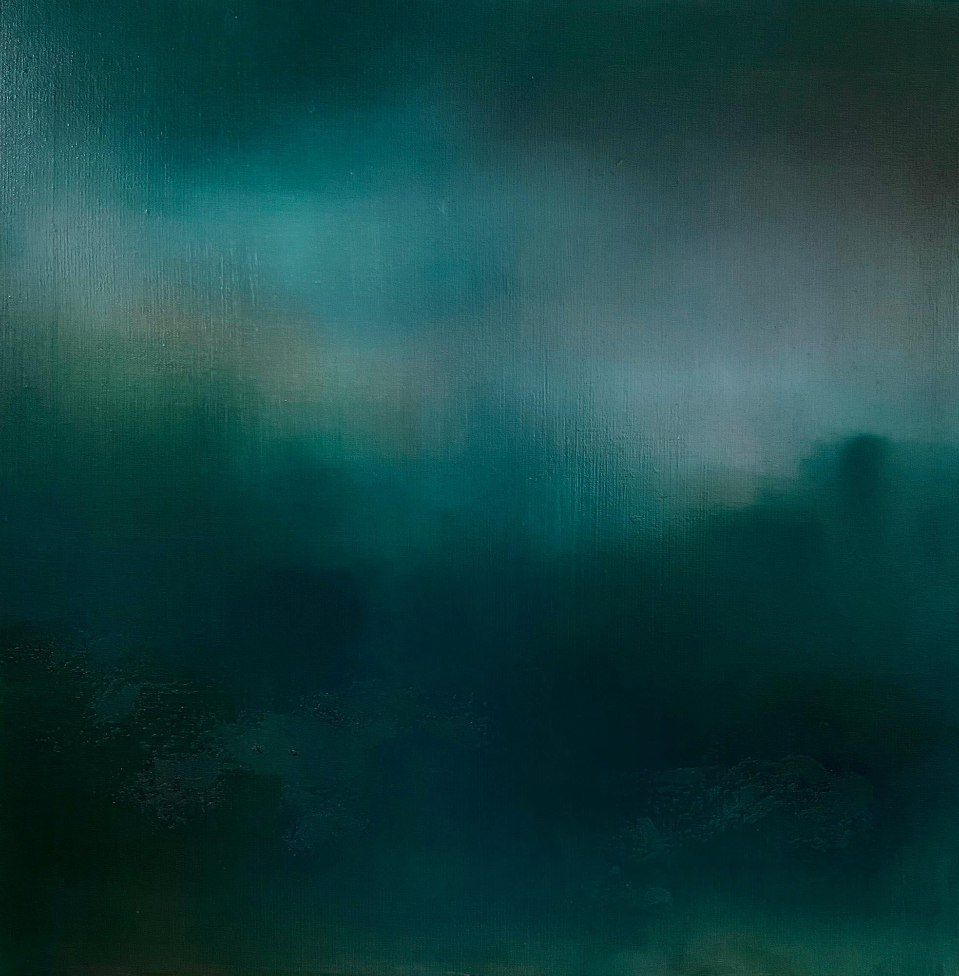Helena Troyanskaya - Green / Emerald Abstract Landscape Painting 