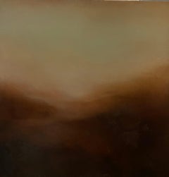 Original Brown Abstract Landscape Painting DUSTING