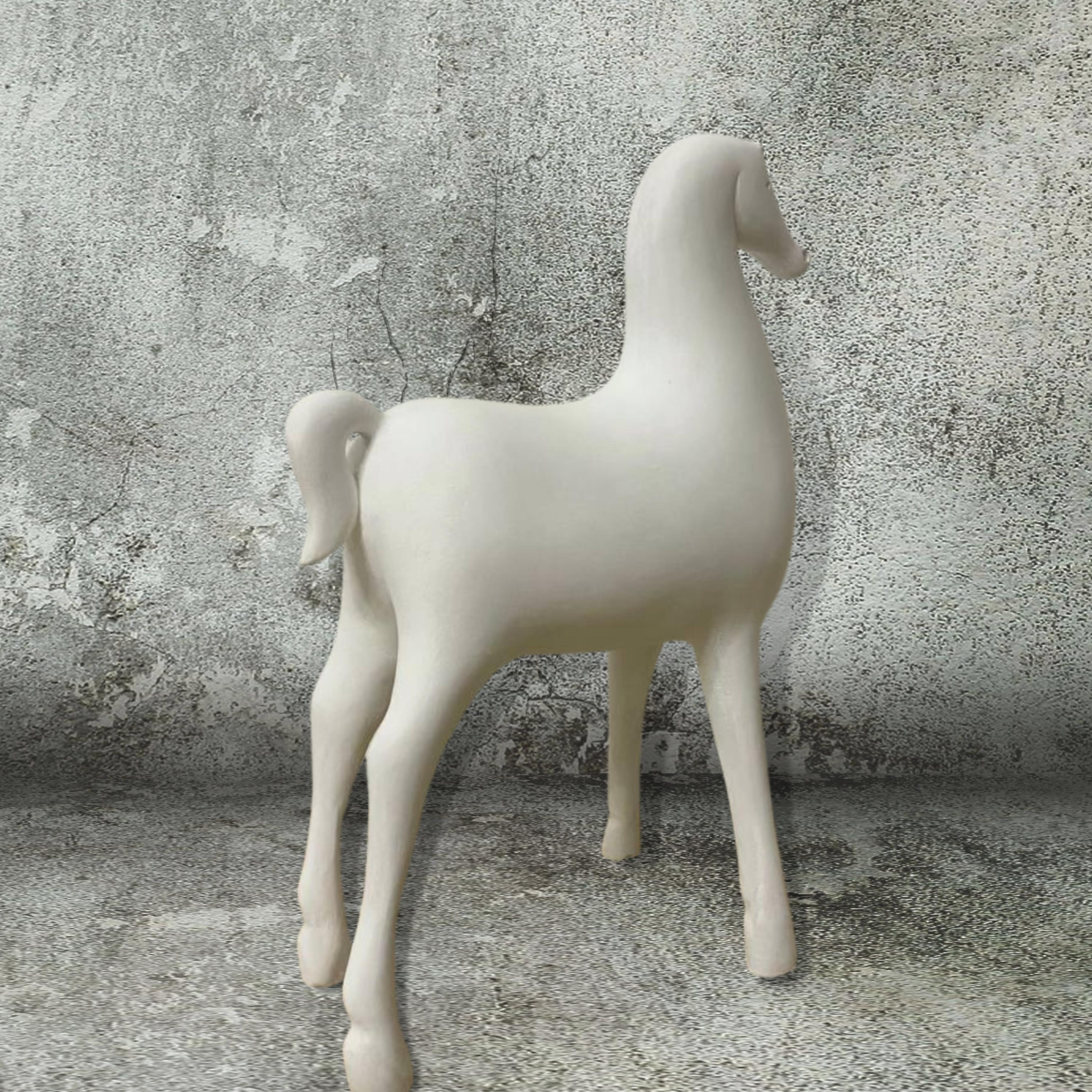 White Horse - Abstract Sculpture by Helena Troyanskaya