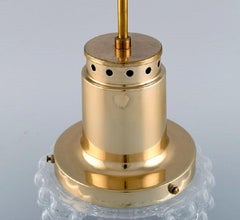Helena Tynell for Limburg, Ceiling Pendant in Art Glass and Brass
