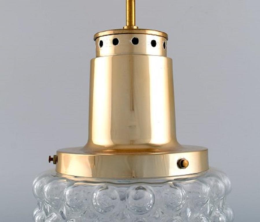 German Helena Tynell for Limburg, Ceiling Pendant in Art Glass and Brass For Sale