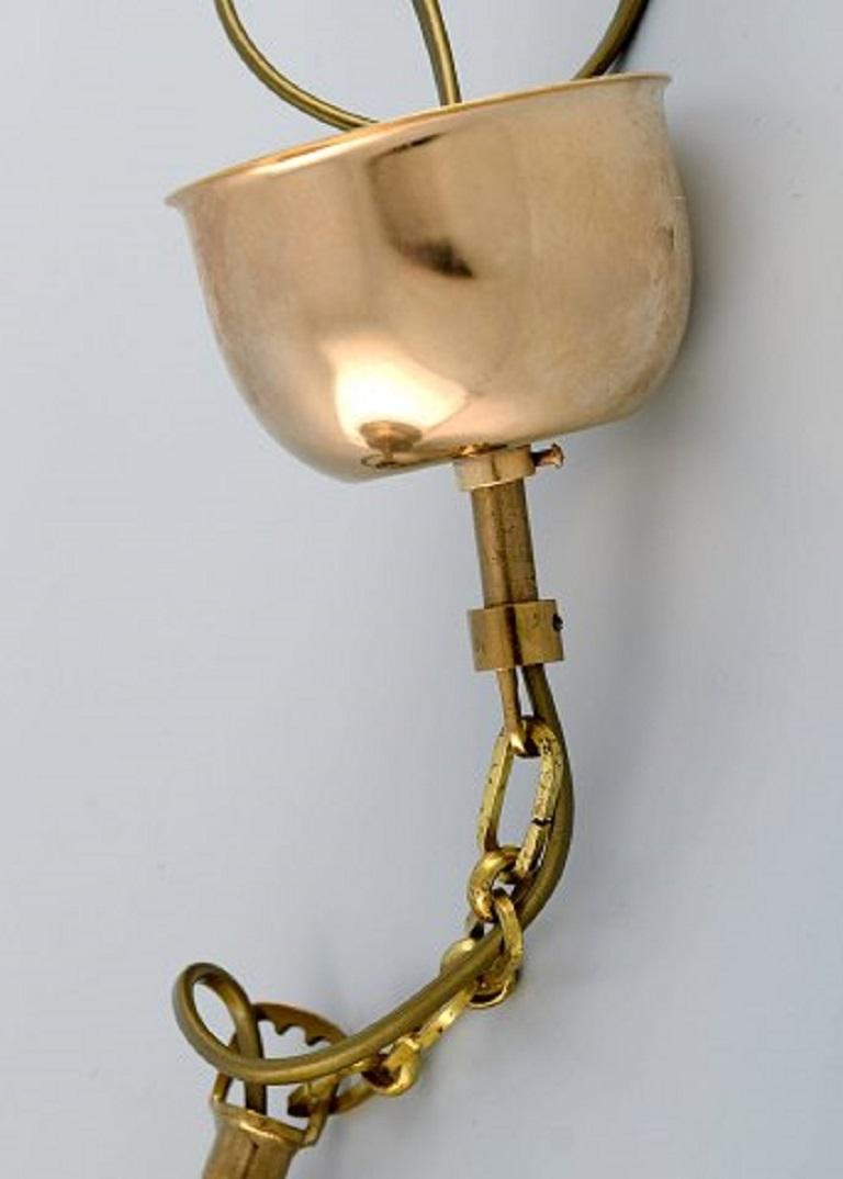 Plafonnier Helena Tynell pour Limburg, en verre d'art et laiton Bon état - En vente à København, Copenhagen