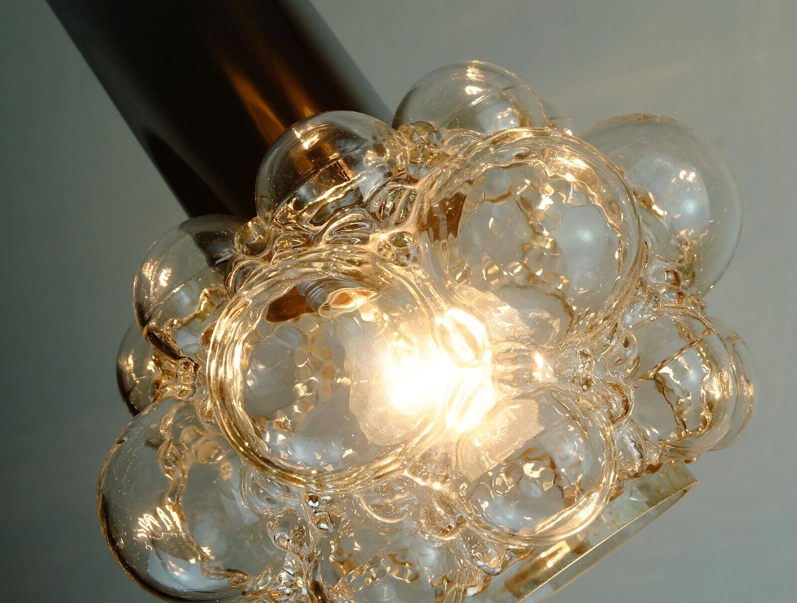 Mid-20th Century helena tynell 1960's mid century limburg P308 bubble glass PENDANT LIGHT clear g For Sale