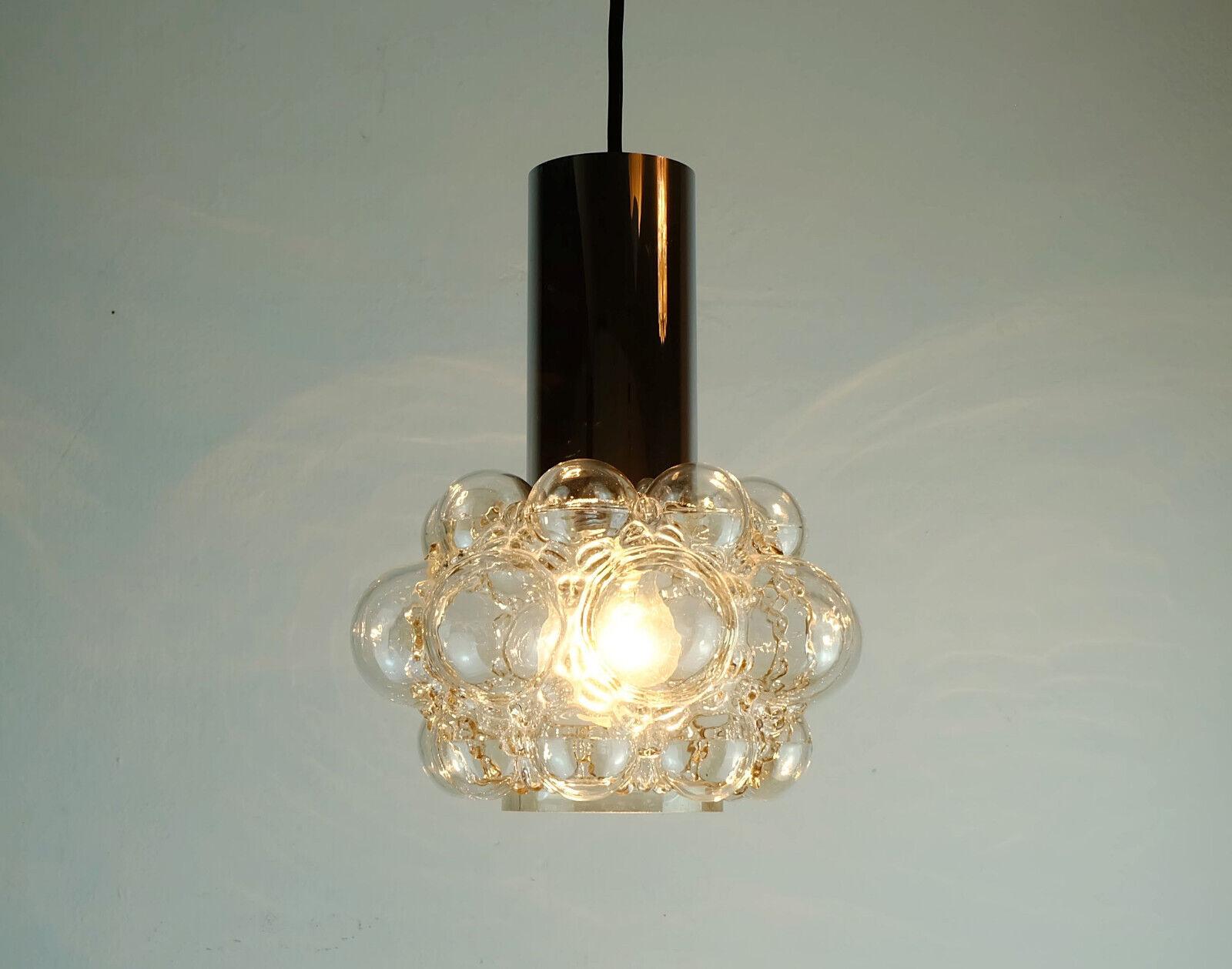 helena tynell 1960's mid century limburg P308 bubble glass PENDANT LIGHT clear g For Sale 1