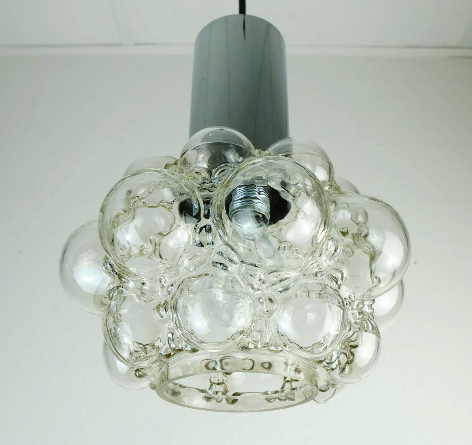 helena tynell 1960's mid century limburg P308 bubble glass PENDANT LIGHT clear g For Sale 2