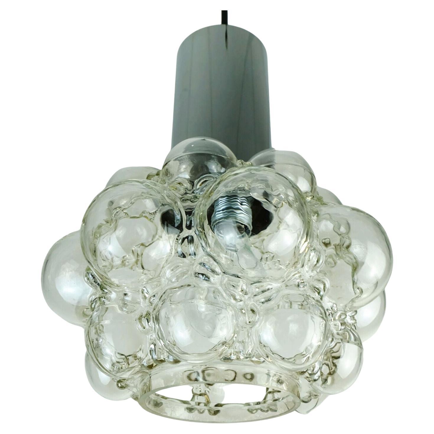 helena tynell 1960's mid century limburg P308 bubble glass PENDANT LIGHT clear g For Sale