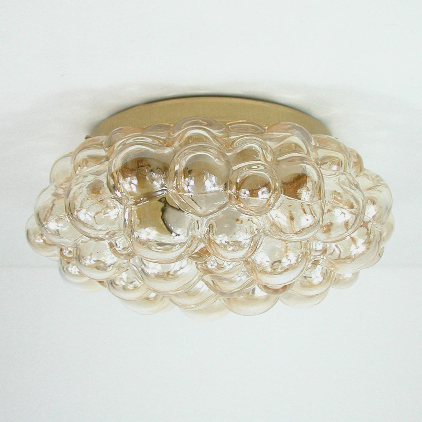 Helena Tynell Amber Bubble Flush Mount Sconce for Glashütte Limburg, 1960s In Good Condition In NUEMBRECHT, NRW