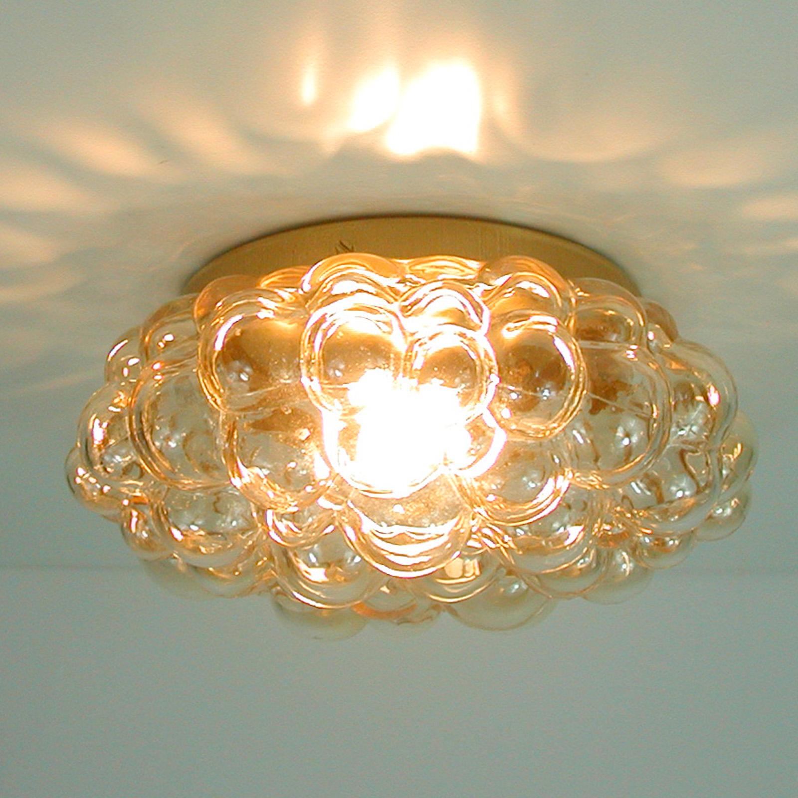 Mid-20th Century Helena Tynell Amber Bubble Flush Mount Sconce for Glashütte Limburg, 1960s