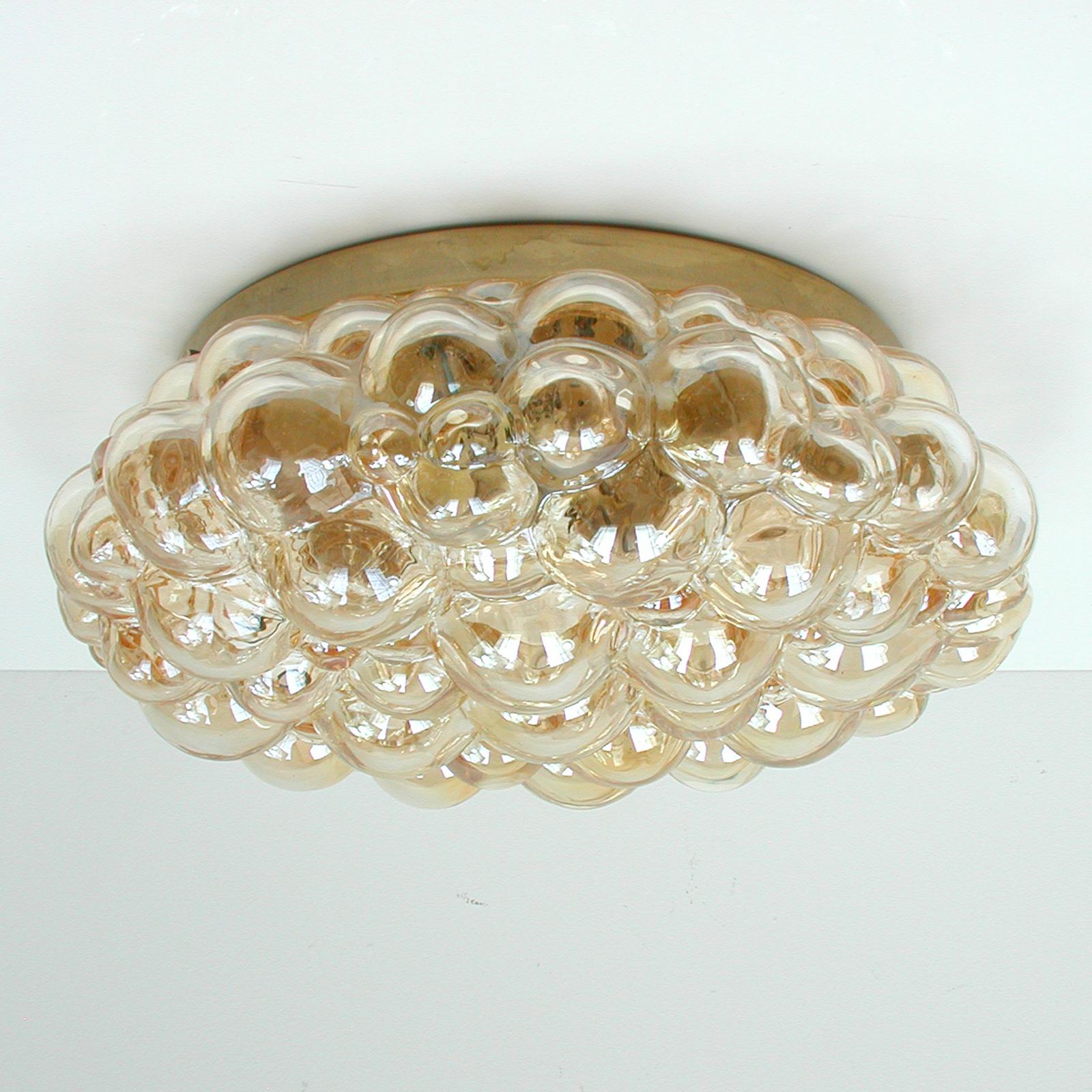 Helena Tynell Amber Bubble Flush Mount Sconce for Limburg, 1960s 2