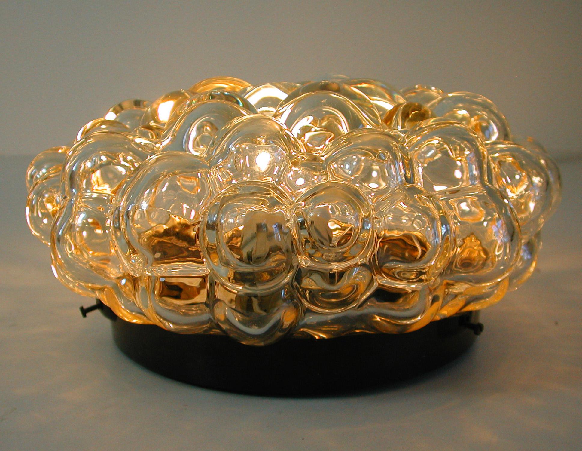 Helena Tynell Amber Bubble Flush Mount Sconce for Limburg, 1960s 4