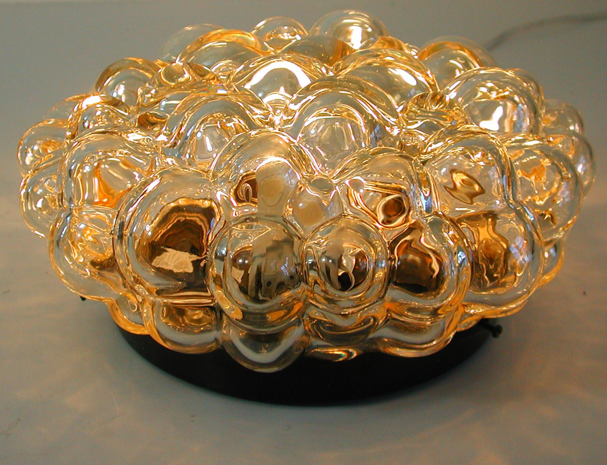Helena Tynell Amber Bubble Flush Mount Sconce for Limburg, 1960s 5
