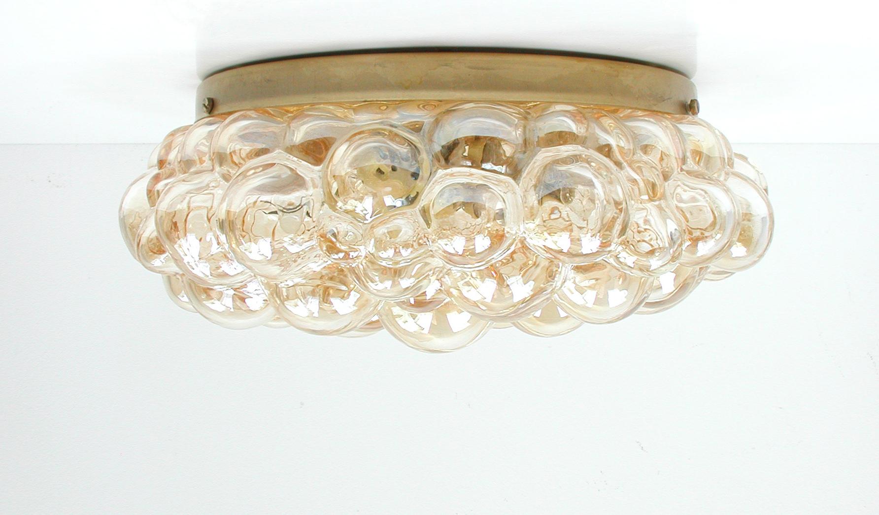 Helena Tynell Amber Bubble Flush Mount Sconce for Limburg, 1960s 8