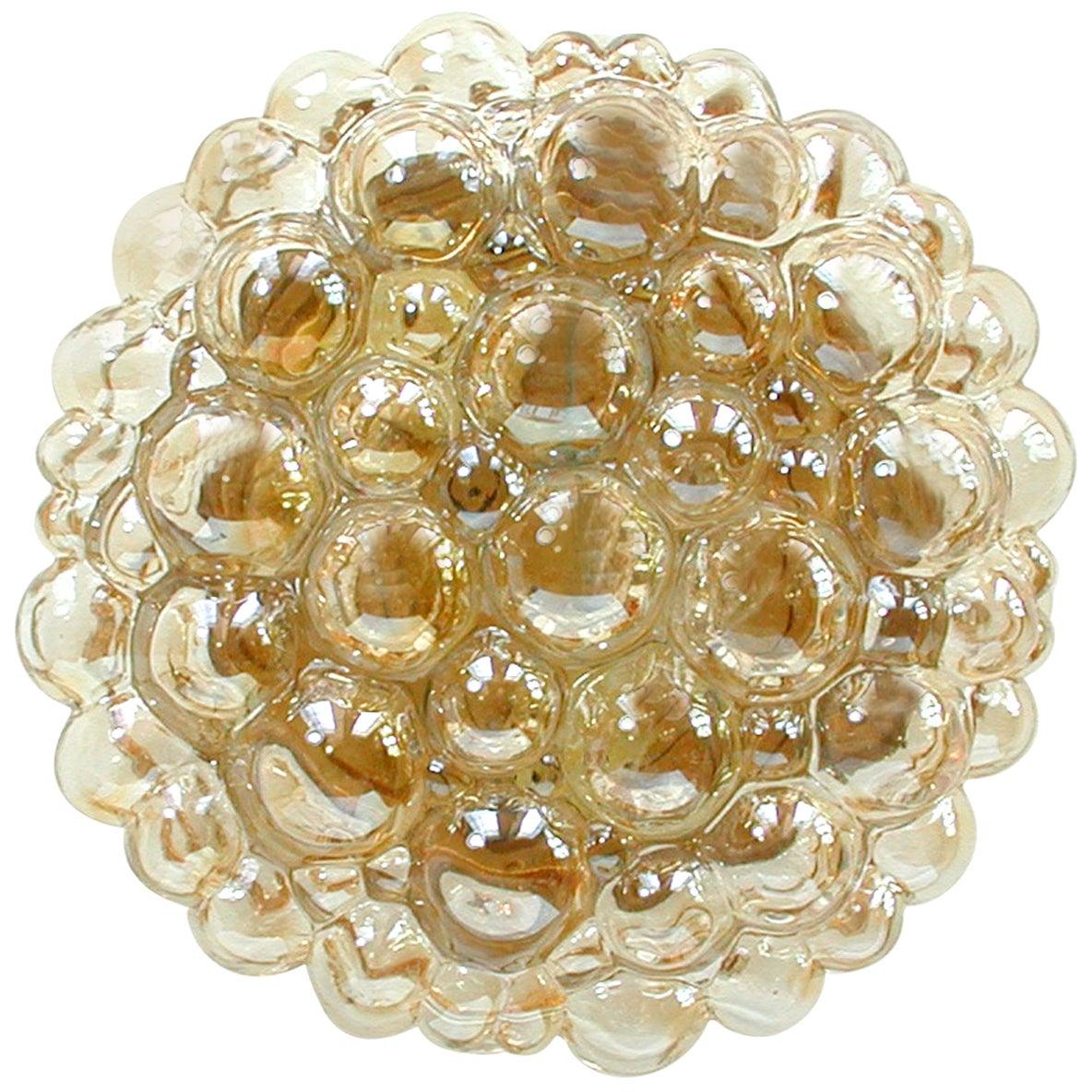 Helena Tynell Amber Bubble Flush Mount Sconce for Limburg, 1960s