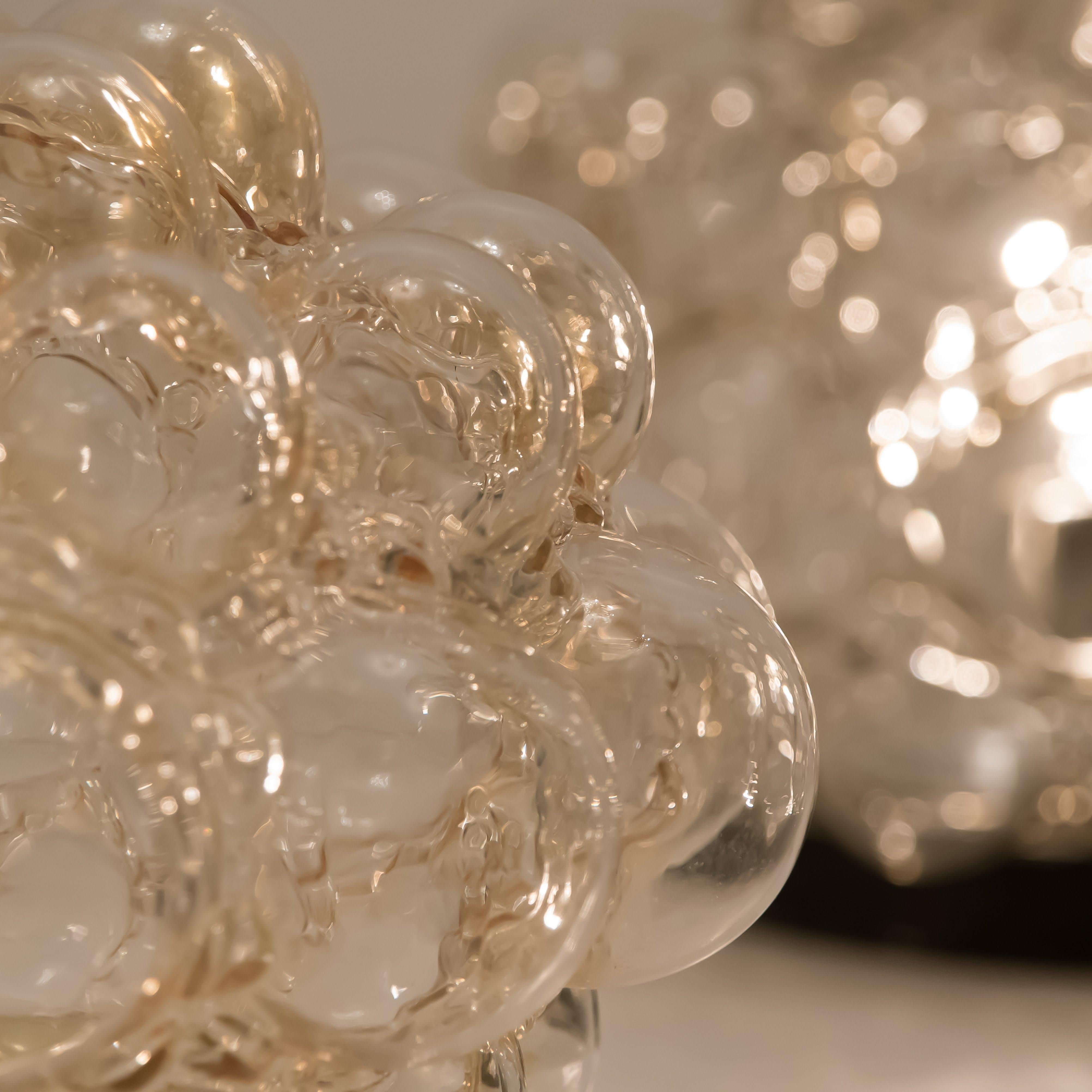 Mid-Century Modern Helena Tynell Amber Bubble Flush Mounts or Wall Sconces, 1960s For Sale