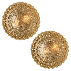 Helena Tynell Amber Bubble Flushmounts or Wall Sconces for Limburg, 1960s