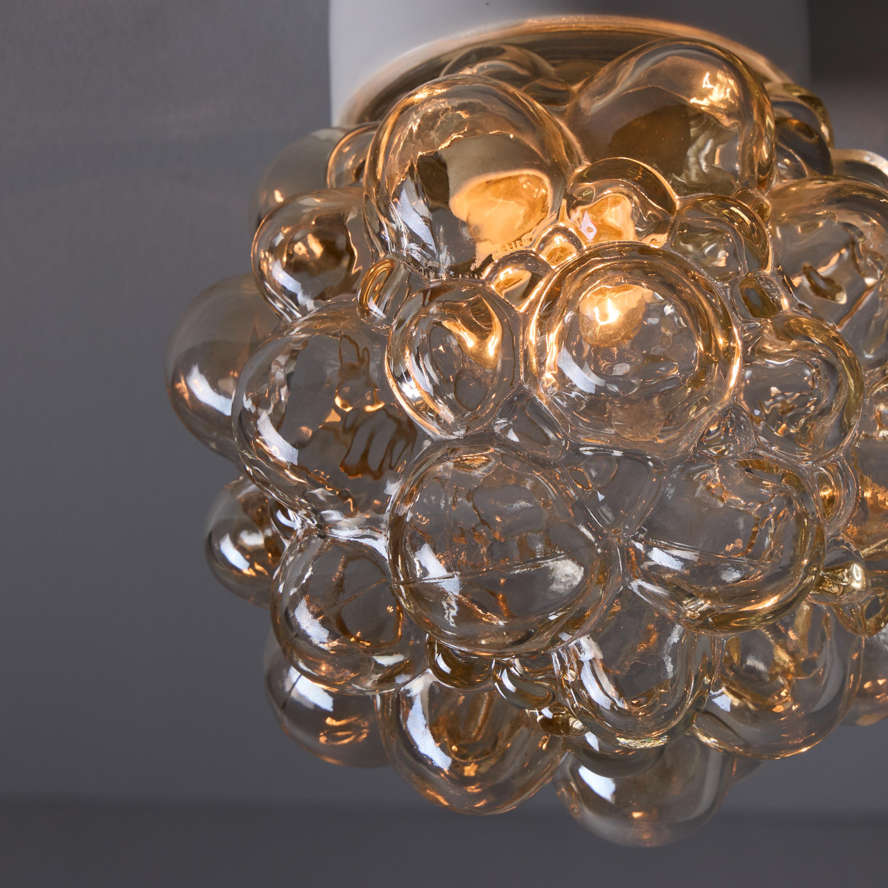 Helena Tynell Amber Bubble Glass Wall or Ceiling Lamp en vente 3