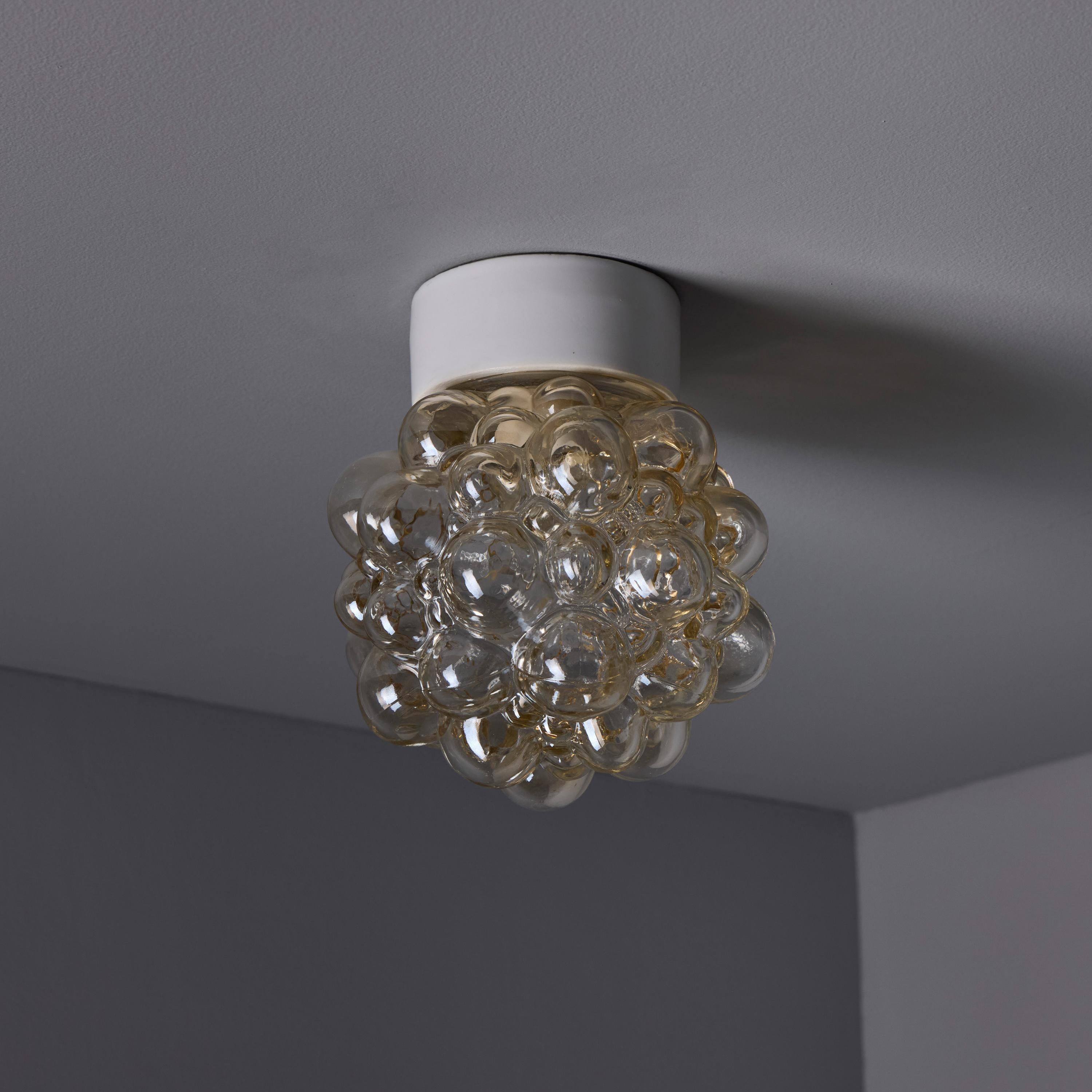 Mid-Century Modern Helena Tynell Amber Bubble Glass Wall or Ceiling Lamp en vente