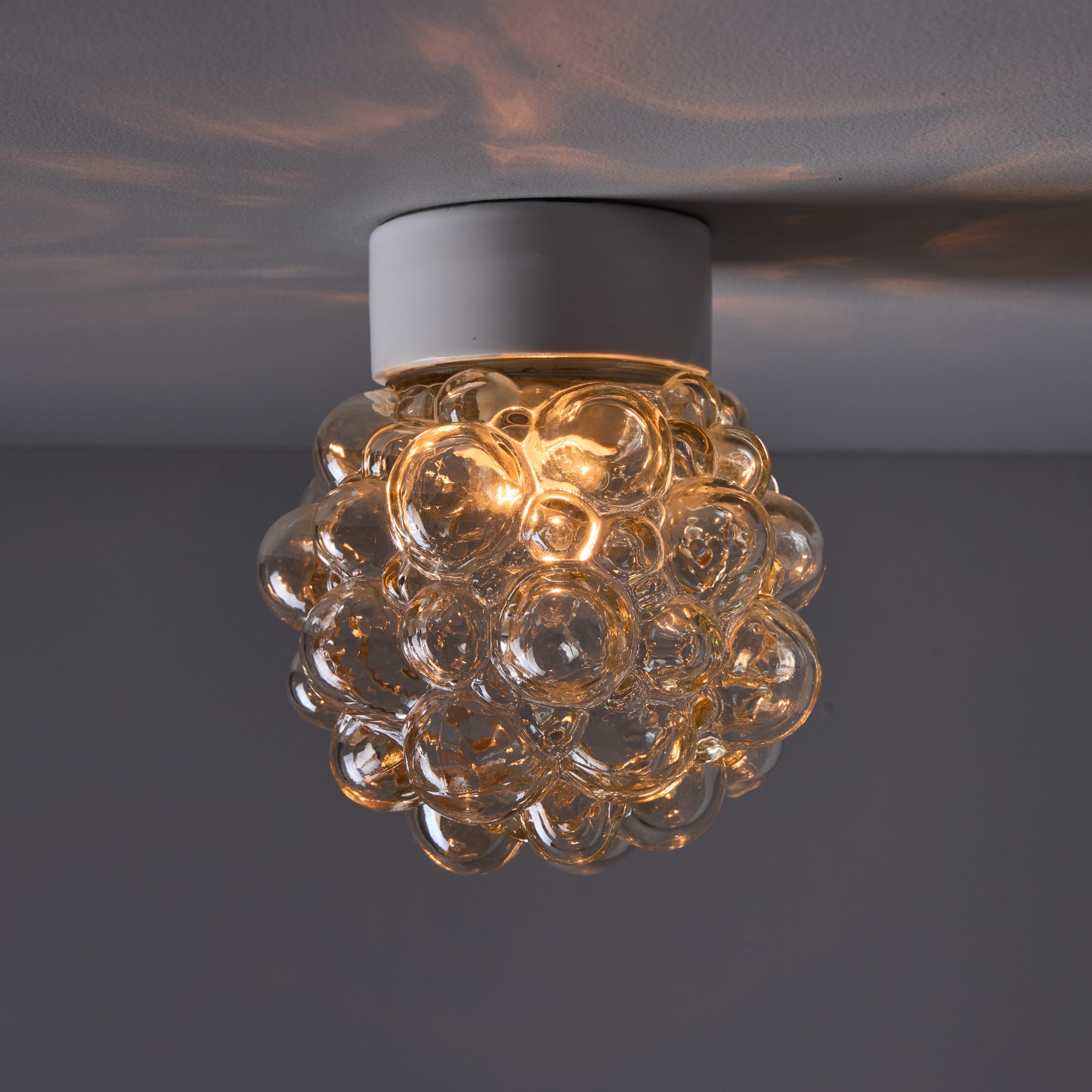 Allemand Helena Tynell Amber Bubble Glass Wall or Ceiling Lamp en vente