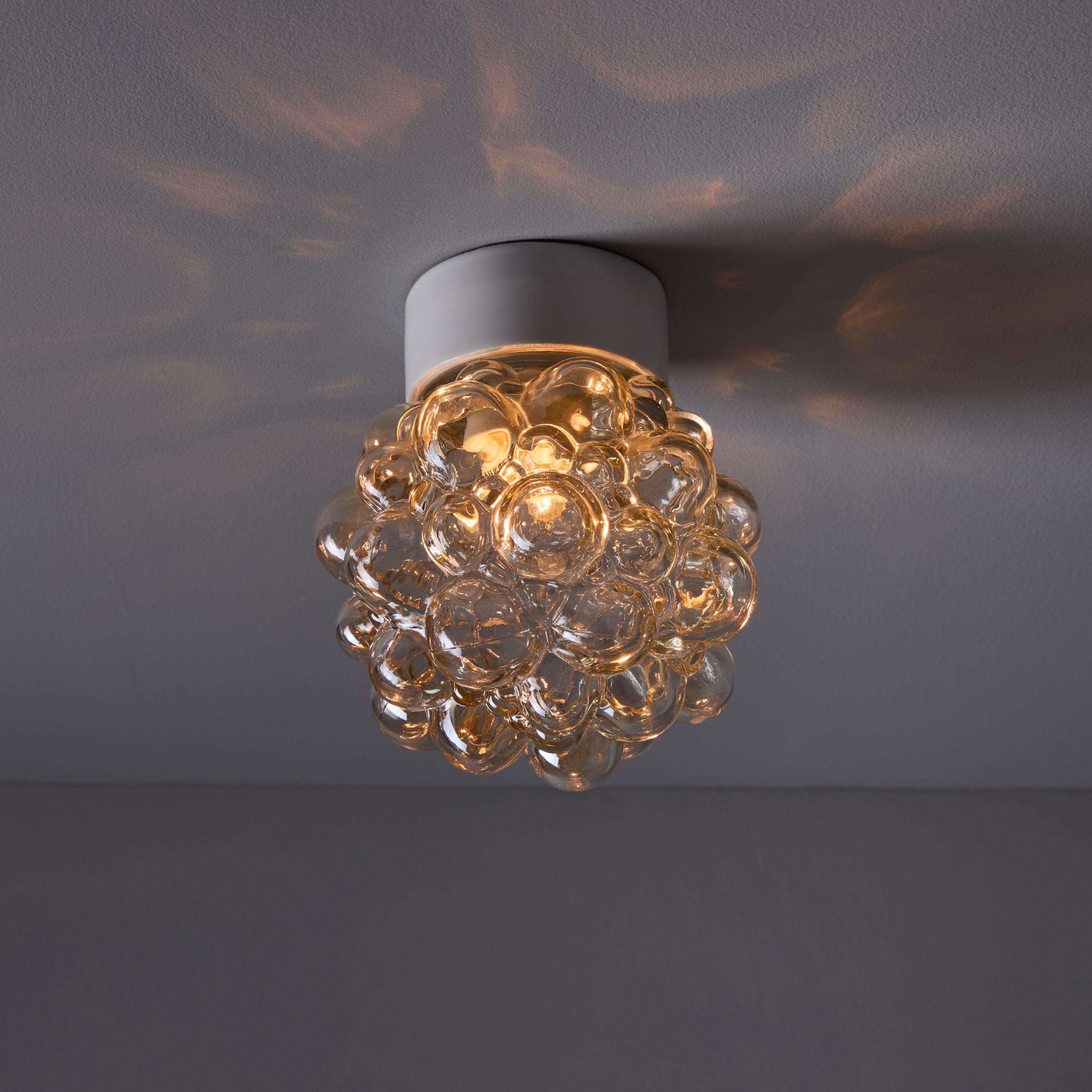 Milieu du XXe siècle Helena Tynell Amber Bubble Glass Wall or Ceiling Lamp en vente