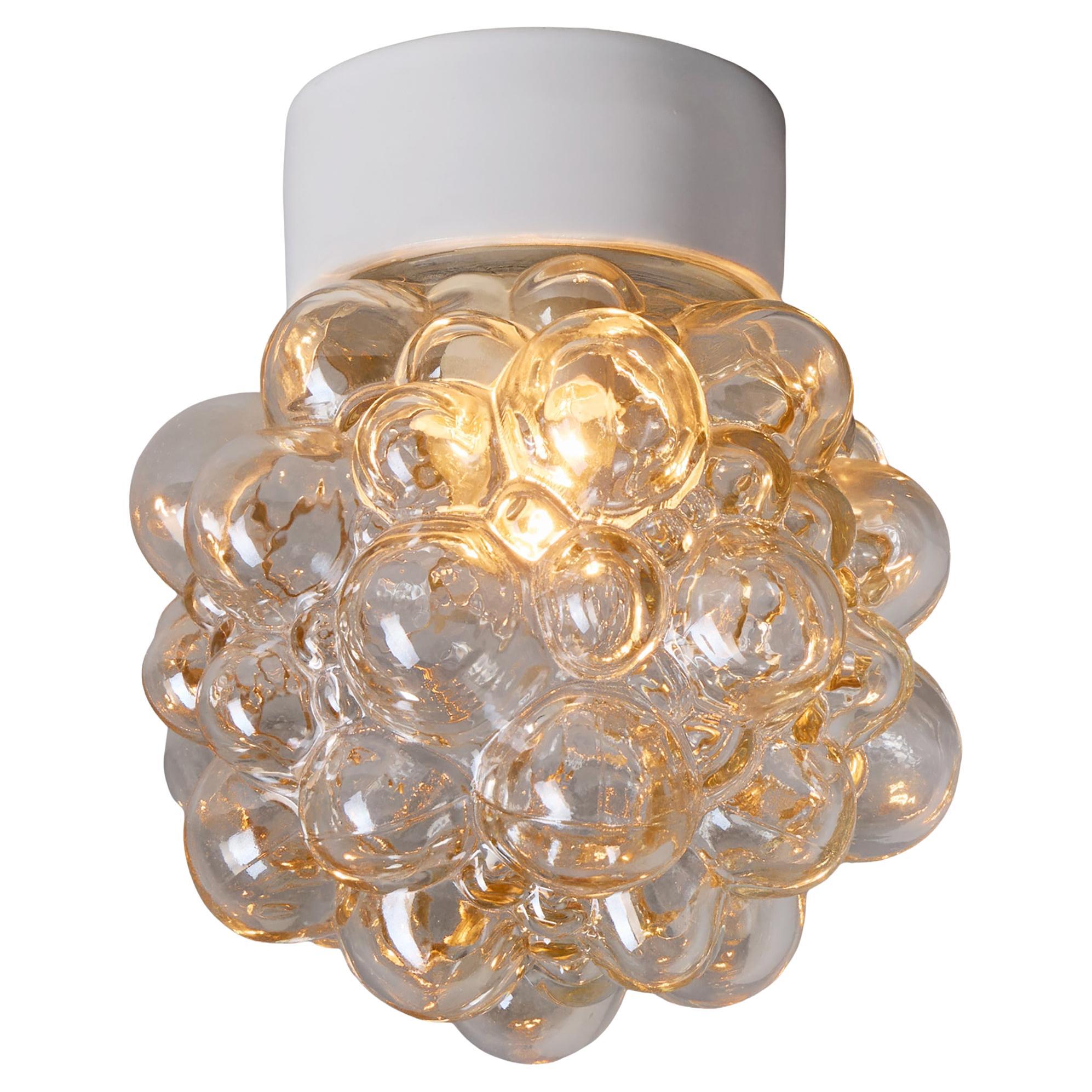 Helena Tynell Amber Bubble Glass Wall or Ceiling Lamp en vente