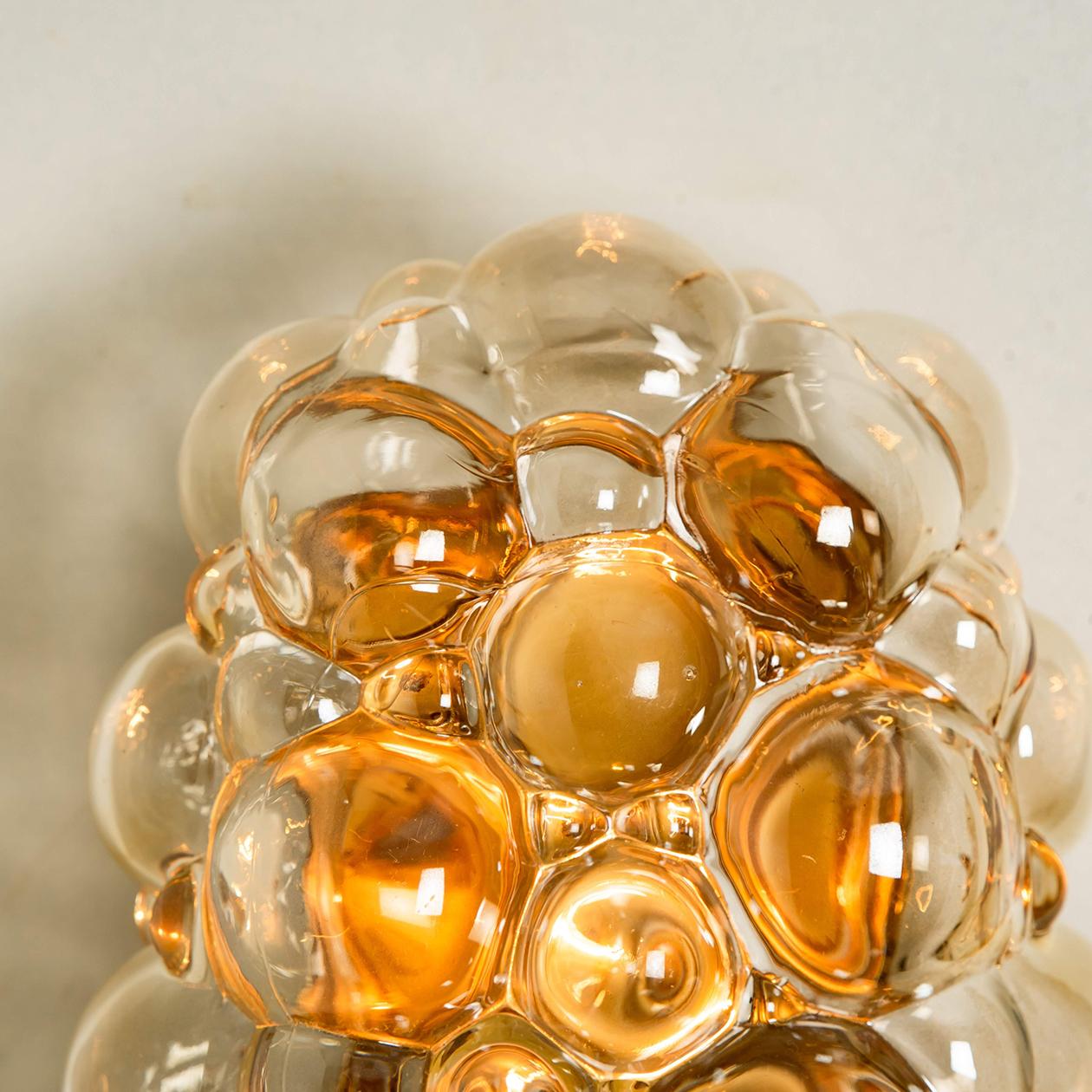 Several Helena Tynell Amber Glass Bubble Wall Sconces, 1960s 3