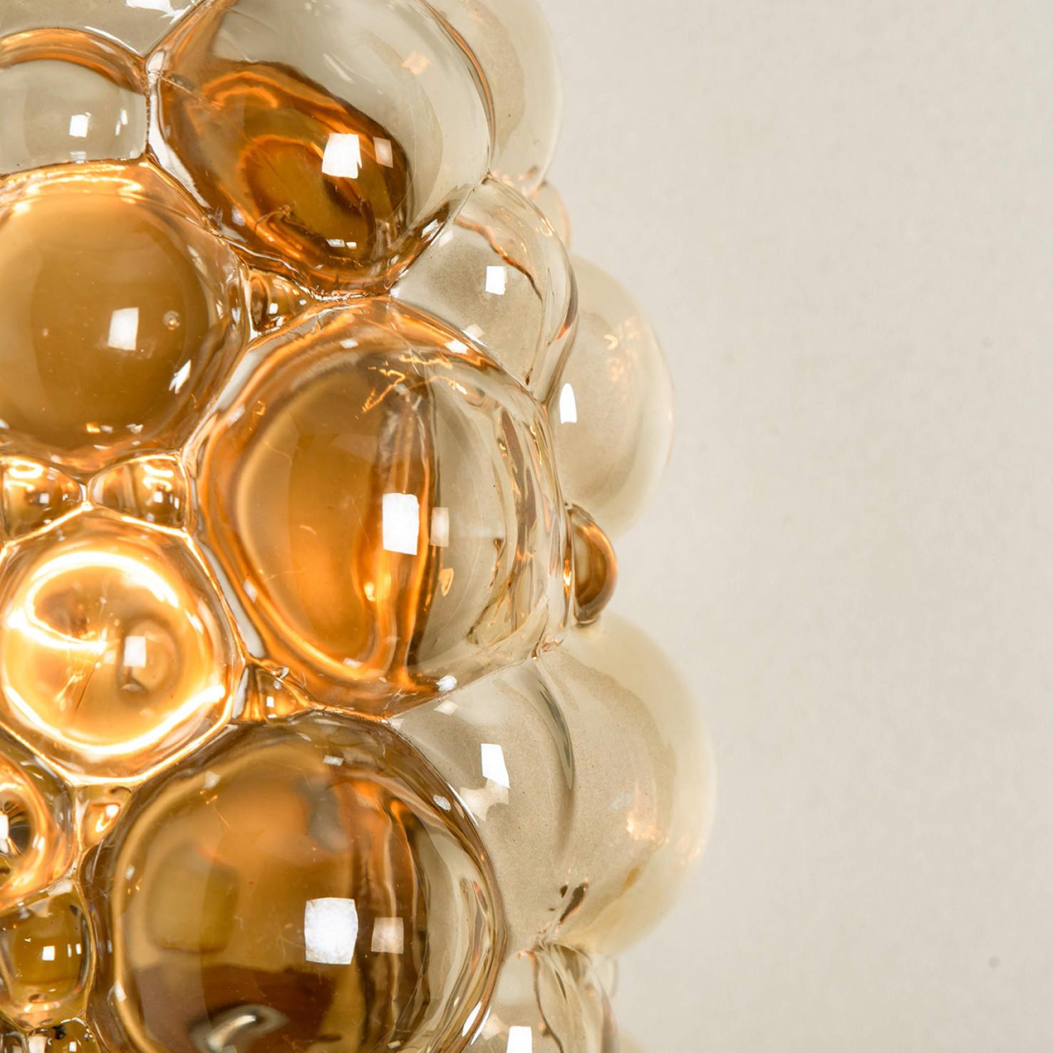 Helena Tynell Amber Glass Bubble Wall Sconces, 1960s For Sale 5